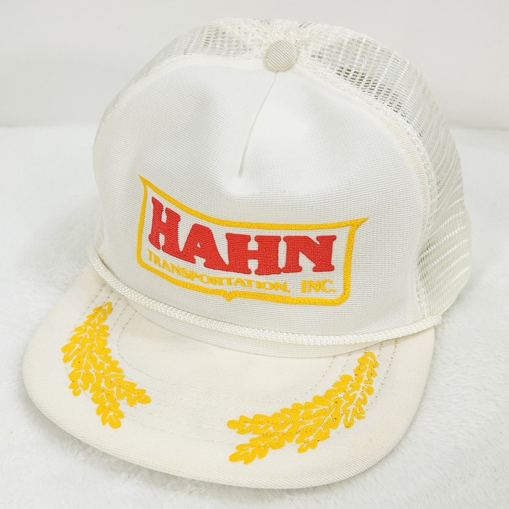 Hahn Transportation Vintage USA Trucker Rope Hat Cap Adjustable Snapback White